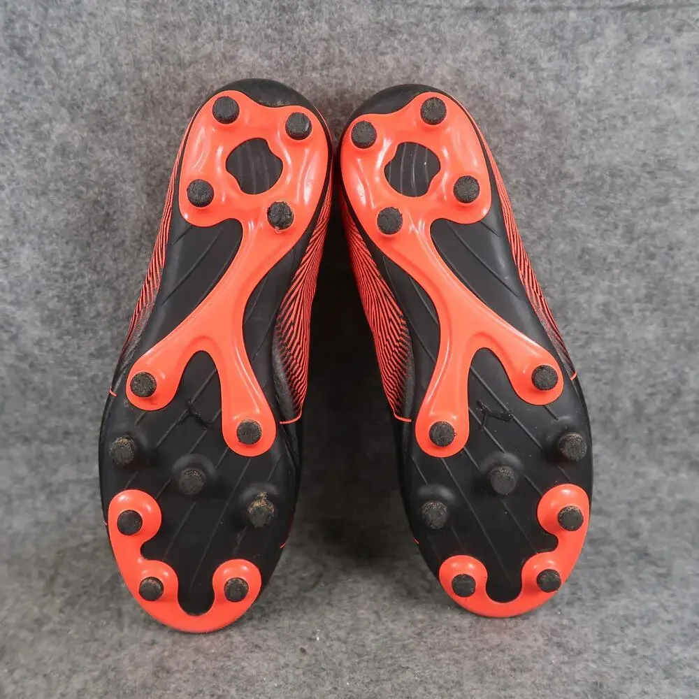 Puma Shoes Kids 4.5 Soccer Cleats Spirit II FG Athletic Sport Lace Up Black Red